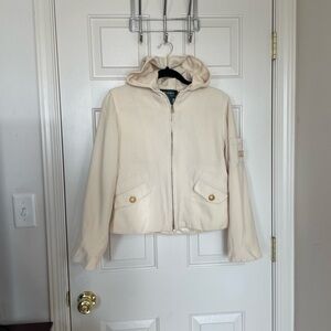 Ralph Lauren Cream Hooded Jacket with Gold Accents | M